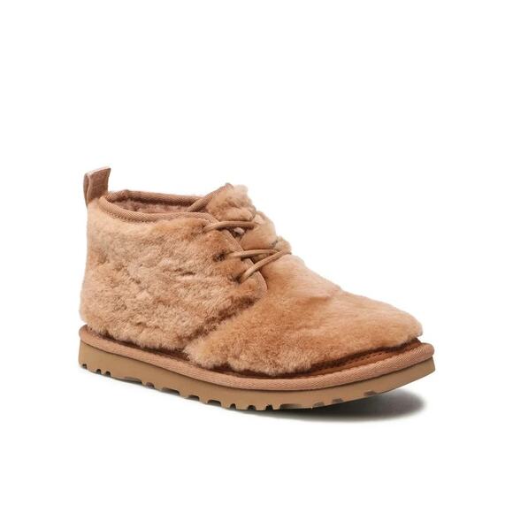 NEW UGG Neumel Cozy Fur Women's Shoes Chukka Boots Chestnut Size 8 - 1123665 - Picture 2 of 8